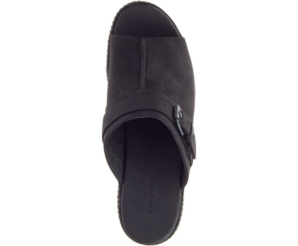 Merrell Sandals Black - Halendi Slide - Womens 96HYCUMOZ